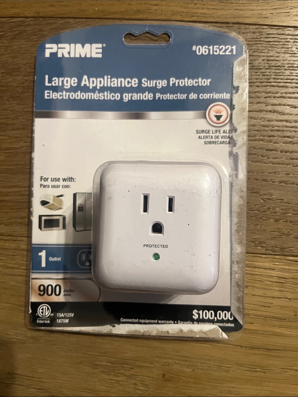 PRIME White Large Appliance Surge Protector with 900 Joules